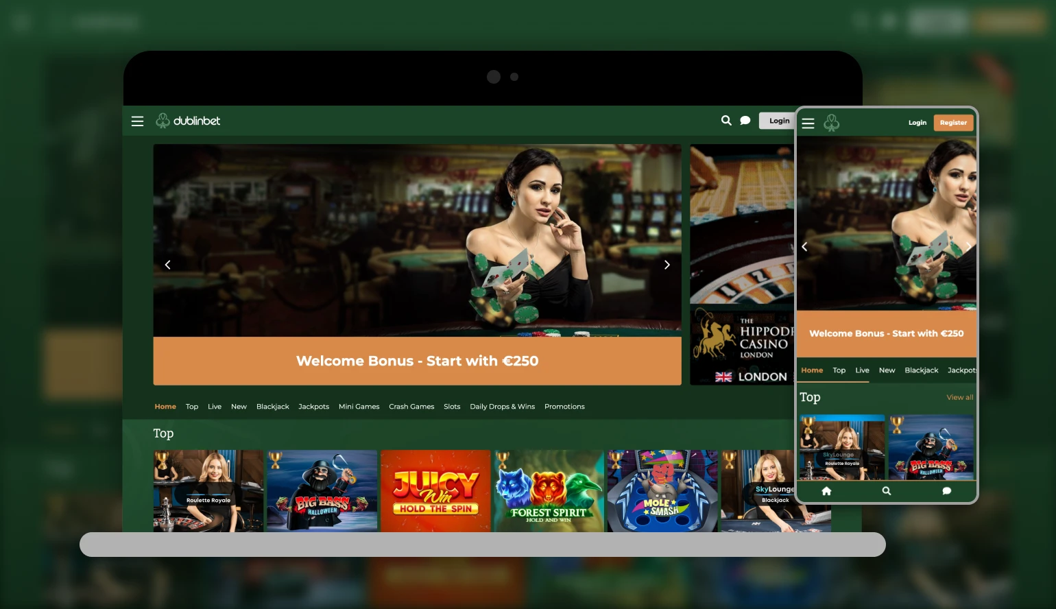 Capture d'écran de l'app DublinBet Casino